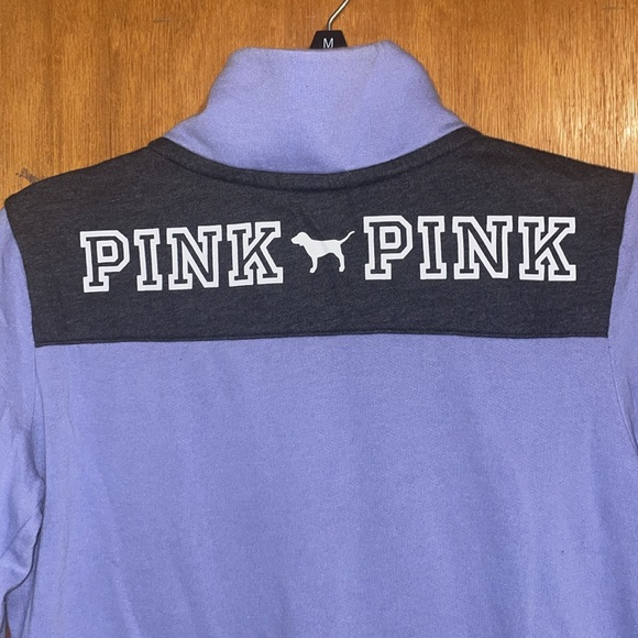 •PINK•MOCK NECK 1/4 ZIP FRESH VOLIET W/CHARCOAL GRAY COLORBLOCK PULLOVER XS - Picture 9 of 10